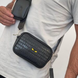Carriel Fendi Black Monster Crossbody + Mini Pouch